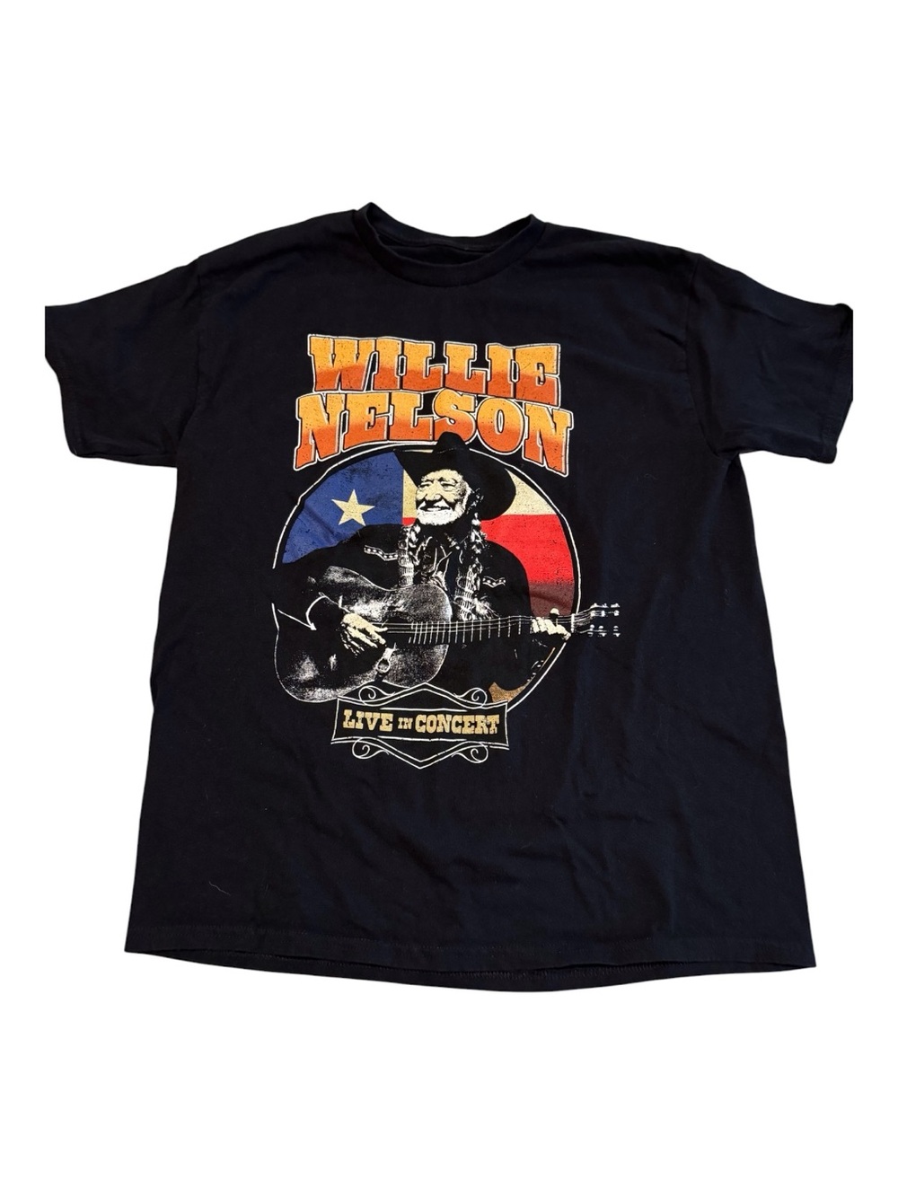 Black Willie Nelson Graphic Tee - Live In Concert 2024